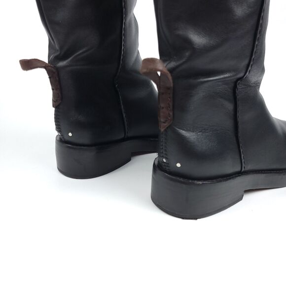 Free People Horse Girl Bryce Equestrian Slouchy Knee Riding Boots Black Leather - Picture 3 of 16